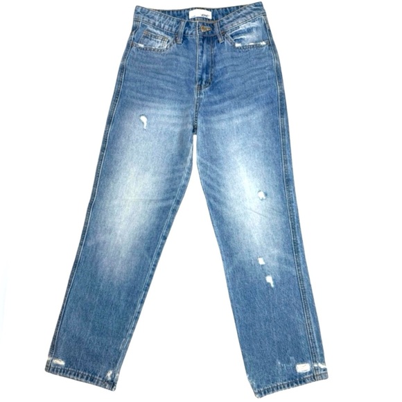 Vervet by Flying Monkey Women’s Jeans Sz 24 Distressed Straight Leg Medium Wash - Picture 2 of 5